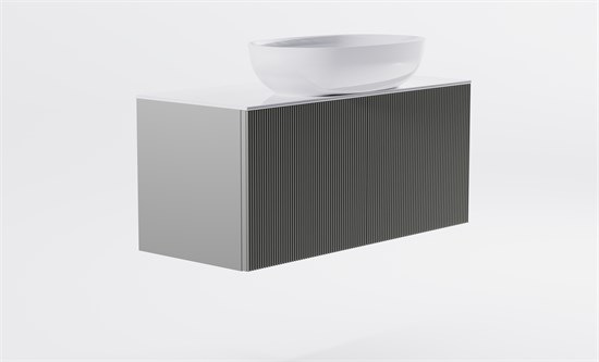 ASTRA-FORM Тумба подвесная М-40 Slim 100см 1ящ NCS S 3502-Y мат./волна, раковина Атрия бел гл., столешница Solid бел гл. 4631177714665