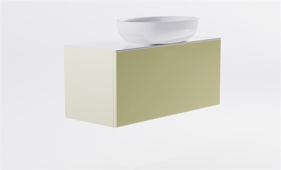 ASTRA-FORM Тумба подвесная М-40 Slim 100см 1ящ RAL1013 мат./волна, раковина Атрия бел гл., столешница Solid бел гл. 4631177714672