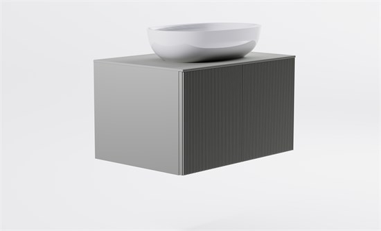 ASTRA-FORM Тумба подвесная М-40 80см 1ящ NCS S 3502-y мат./волна, раковина Атрия бел гл, столешница Solid в цвете 4631177714764