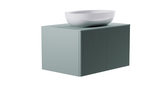 ASTRA-FORM Тумба подвесная М-40 80см 1ящ NCS S 3005-b80g мат./волна, раковина Атрия бел гл, столешница Solid в цвете 4631177714771