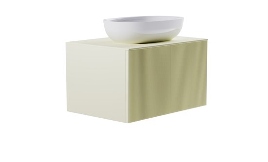 ASTRA-FORM Тумба подвесная М-40 80см 1ящ RAL1013 мат./волна, раковина Атрия бел гл, столешница Solid в цвете 4631177714795