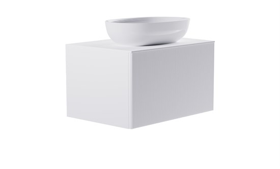 ASTRA-FORM Тумба подвесная М-40 70см 1ящ белый матовый./волна, раковина Атрия бел глянец, столешница Solid бел матовый 4631177714757