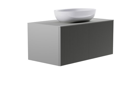 ASTRA-FORM Тумба подвесная М-40 100см 1ящ NCS S 3502-y мат./волна, раковина Атрия бел гл, столешница Solid в цвете 4631177714887