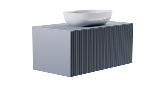 ASTRA-FORM Тумба подвесная М-40 100см 1ящ NCS S  S 3005-R80B мат./волна, раковина Атрия бел гл, столешница Solid в цвете 4631177714900