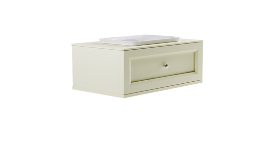 ASTRA-FORM Тумба подвесная Классик 90см 1ящ RAL1013 мат., раковина Ретро бел глянц, столешница Solid в цвете 4631177715570