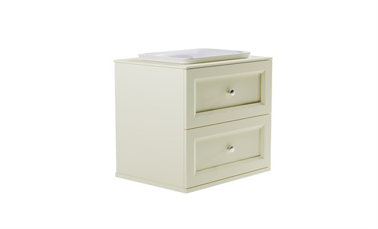 ASTRA-FORM Тумба подвесная Классик 80см 2ящ RAL1013 мат., раковина Ретро бел глянц, столешница Solid в цвете 4631177715754