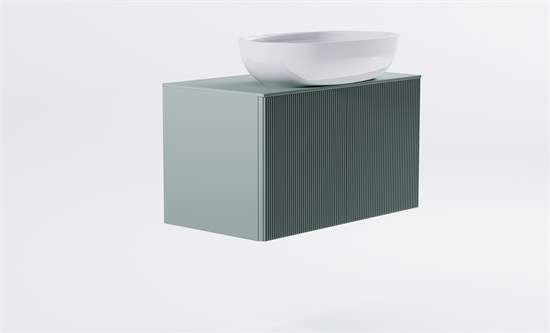 ASTRA-FORM Тумба подвесная М-40 Slim 70см 1ящ NCS S 3005-B80G мат./волна, раковина Атрия бел гл, столешница Solid в цвете 4631177715907