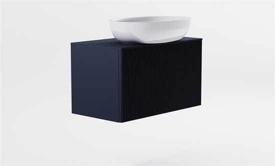 ASTRA-FORM Тумба подвесная М-40 Slim 70см 1ящ RAL7024 мат./волна, раковина Атрия бел гл, столешница Solid в цвете 4631177715945