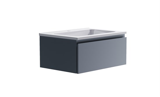 ASTRA-FORM Нижний шкаф Альфа 70 с 1 ящиком серо-голубой (NCS S 3005-R80B матовый) + Раковина "Альфа 70" 03060003ncss3005-r80b+04010006