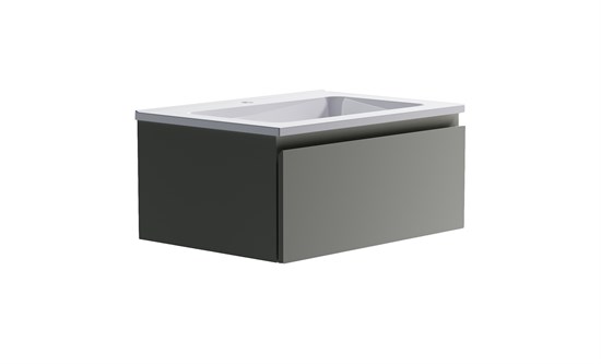 ASTRA-FORM Нижний шкаф Альфа 70 с 1 ящиком серо-бежевый (NCS S 3502-Y матовый) + Раковина "Альфа 70" 03060003ncss3502-y+04010006