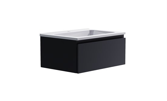 ASTRA-FORM Нижний шкаф Альфа 70 с 1 ящиком темно-серый (RAL7024 матовый)+ Раковина "Альфа 70" 03060003ral7024+04010006