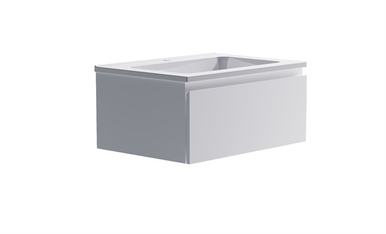 ASTRA-FORM Нижний шкаф Альфа 70 с 1 ящиком белый матовый + Раковина "Альфа 70" 03060003+04010006