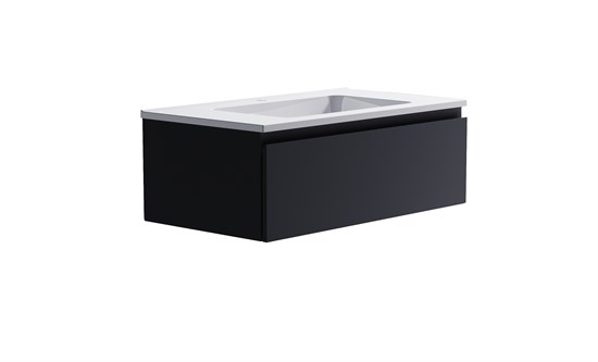 ASTRA-FORM Нижний шкаф Альфа 90 с 1 ящиком темно-серый (RAL7024 матовый) +  Раковина "Альфа 90" 03060006ral7024+04010008