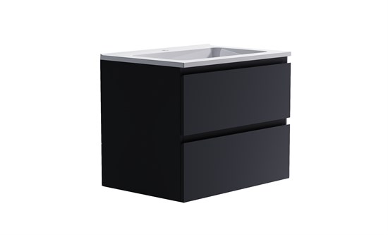 ASTRA-FORM Нижний шкаф Альфа 70 с 2 ящиками темно-серый (RAL7024 матовый) + Раковина "Альфа 70" 03060004ral7024+04010006
