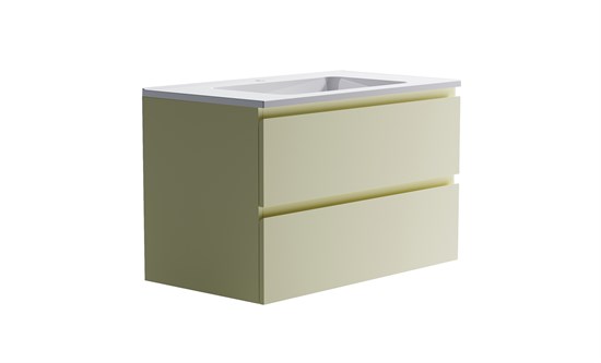 ASTRA-FORM Нижний шкаф Альфа 90 с 2 ящиками бежевый (RAL1013 матовый) +  Раковина "Альфа 90" 3060007ral1013+04010008