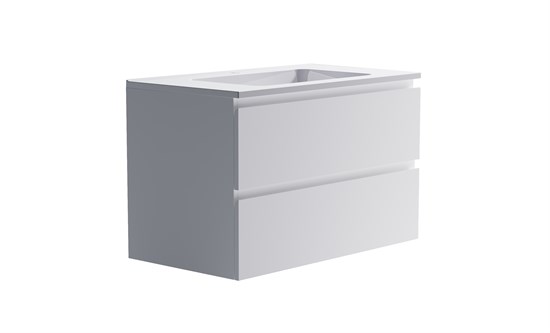 ASTRA-FORM Нижний шкаф Альфа 90 с 2 ящиками белый матовый +  Раковина "Альфа 90" 3060007+04010008