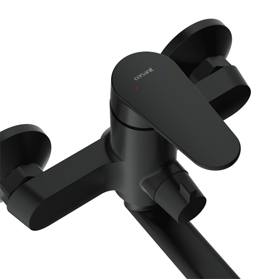 CERSANIT Смеситель для ванны LARA с длинным изливом однорычажный черный A68157