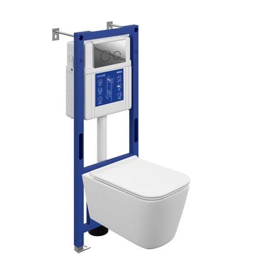 CERSANIT Комплект CREA VORTEX DPL EO slim инсталляция AQUA 40 SMART M кнопка TWINS пластик хром глянцевый А69475