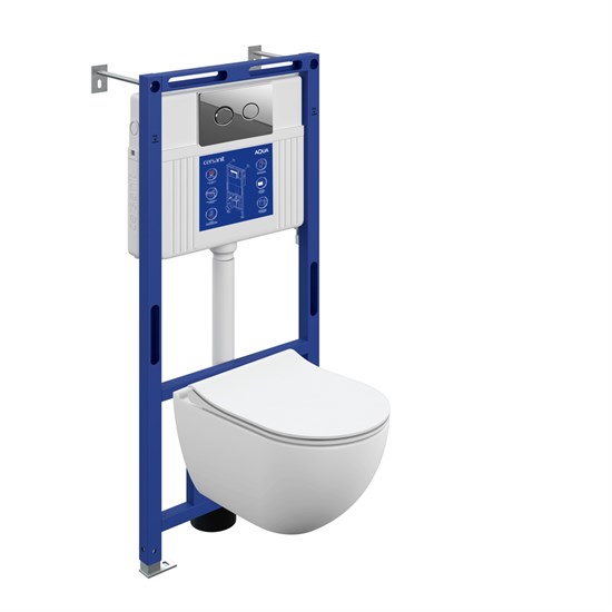 CERSANIT Комплект BRASKO SMART DPL EO slim инсталляция AQUA 50 PRIME P кнопка ACCENTO CIRCLE пластик хром глянцевый LP A69319