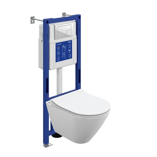CERSANIT Комплект CITY SMART DPL EO slim инсталляция AQUA 40 SMART M кнопка CORNER пластик белый LP A69335