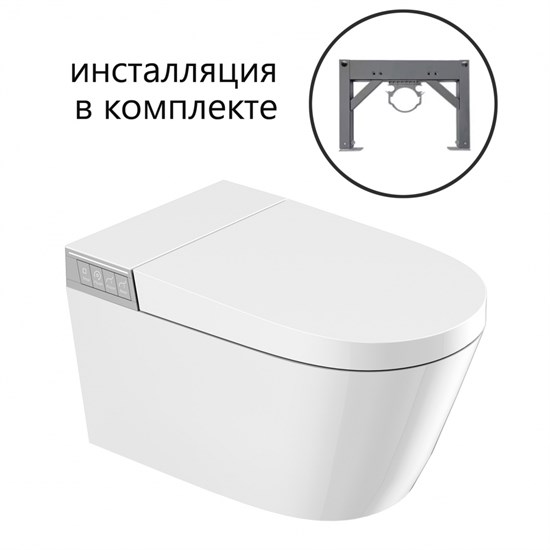 ABBER Комплектподвесной электронный унитаз-биде Bequem AC1120S с инсталляцией AC0101P2 AC1120S-AC0101P2