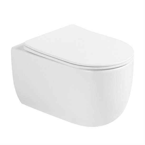 ABBER Унитаз Bequem AC1104TMW подвесной белый матовый, безободковый, смыв торнадо AC1104TMW