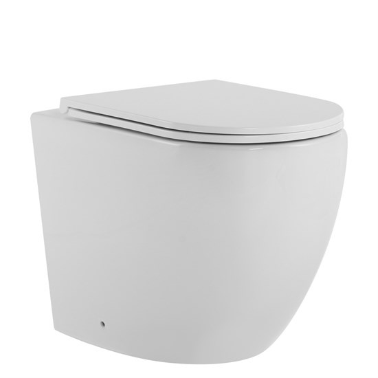 ABBER Унитаз Bequem AC1111T приставной белый, безободковый, смыв торнадо AC1111T