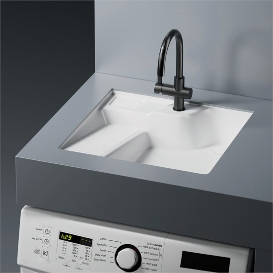 ABBER Раковина на стиральную машину встраиваемая снизу  Rechteck AC2224L белая AC2224L