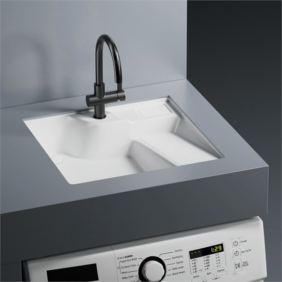 ABBER Раковина на стиральную машину встраиваемая снизу  Rechteck AC2224R белая AC2224R