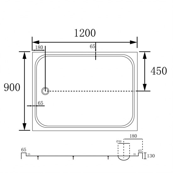 ABBER Душевой поддон AD3C129 120х90 прямоугольный, акриловый, белый AD3C129