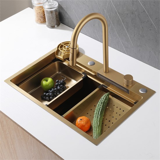 ABBER Кухонная мойка Wasser Kreis AF2194G золото матовое AF2194G