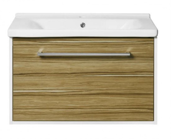 AQUATON Тумба под раковину Мерида 80 new белый/эбони светлый 1A232501MFBF0