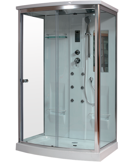 TIMO Lux T-7715 душевая кабина 120*90*225, турецкая баня хамам, стульчик прозрачный T-7715-T-STUN-T-CH/C