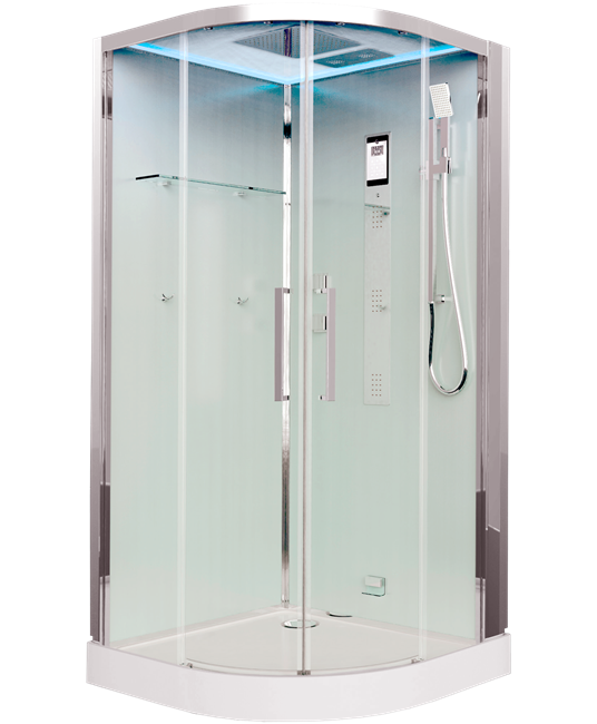 TIMO Premium IMPI душевая кабина (100*100*220), шт, стульчик прозрачный H-517-T-CH/C