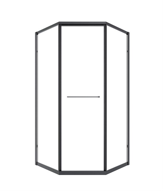 TIMO Душевой угол TTSS-100/03C-8L, раздвиж 1000*1000*2000, проф черный, стекло проз 8 мм T35L
