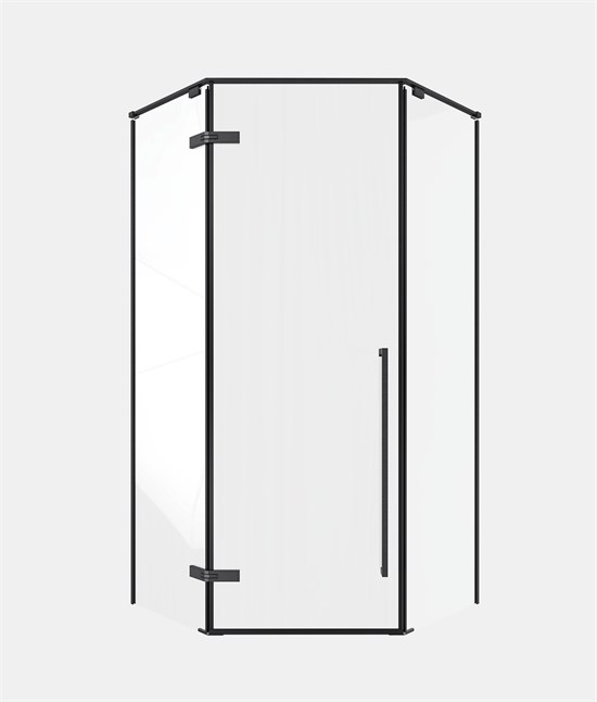 TIMO Душевой угол TTSSP-90/03C-8, распаш 900*900*2000, проф черный, стекло проз 8 мм T70