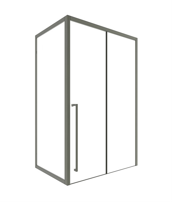 TIMO Душевая дверь TDSS-140/13C-8L, раздвиж 1400*2000, проф никель + торцевое стекло TSS-1000/13C-8 1000*2000, проф никель T50L+T61