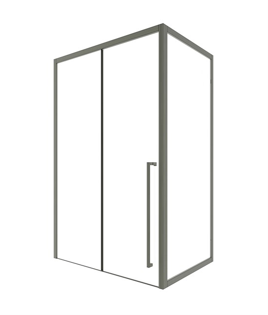 TIMO Душевая дверь TDSS-150/13C-8R, раздвиж 1500*2000, проф никель + торцевое стекло TSS-1000/13C-8 1000*2000, проф никель T51R+T61