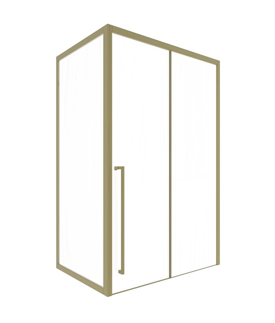 TIMO Душевая дверь TDSS-130/17C-8L, раздвиж 1300*2000, проф матовое золото + торцевое стекло TSS-1000/17C-8 1000*2000, проф матовое золото T53L+T63