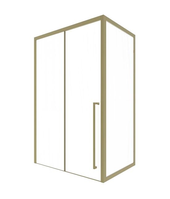 TIMO Душевая дверь TDSS-140/17C-8R, раздвиж 1400*2000, проф матовое золото + торцевое стекло TSS-1000/17C-8 1000*2000, проф матовое золото T54R+T63