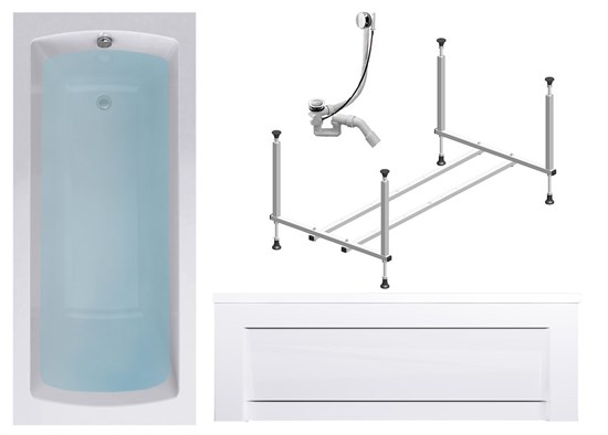 TIMO Комплект Акриловая ванна RITTA1880 180*80*63+Каркас + Слив-перелив+Фронтальная панель RITTA1880-KT18-SPV1505-FP18H