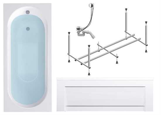 TIMO Комплект Акриловая ванна ROHA1570 150*70*58+каркас+слив-перелив+фронтальная панель ROHA1570-KT15-SPV1505-FP15S