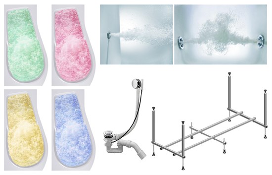 TIMO Комплект Акриловая ванна VINO1590L 150*90*66+Каркас + Слив-перелив+Гидромассаж 6 форсунок+Гидромассаж спины 3 форсунки+Хромотерапия VINO1590L-KTVINO15-SPV1505-T-CM-T-BM-T-CT