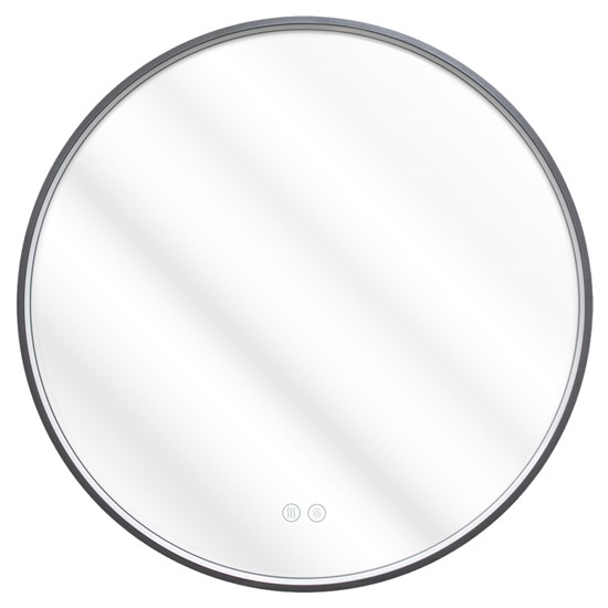 AZARIO Зеркало Димион D600, круглое, с подсветкой и диммером, 3 режима, сенсорный выключатель, с подогревом, серый матовый (АZ-LED010525) АZ-LED010525