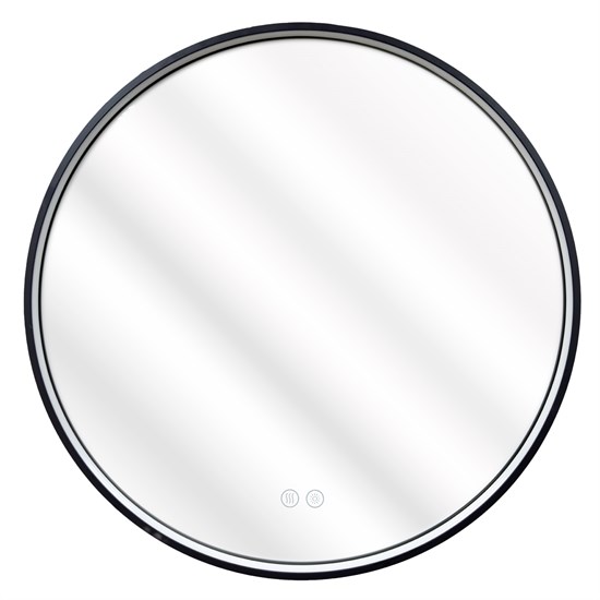 AZARIO Зеркало Димион D600, круглое, с подсветкой и диммером, 3 режима, сенсорный выключатель, с подогревом, черный матовый (АZ-LED010625) АZ-LED010625