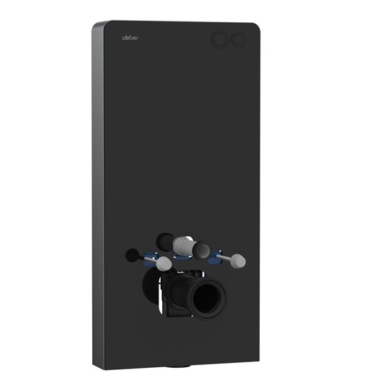 ABBER Инсталляционный модуль внешнего монтажа AC0107MB для подвесного унитаза, черный AC0107MB