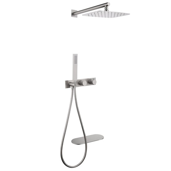 ABBER Душевая система Rund AF8750SP скрытого монтажа с изливом, термостат, сатин AF8750SP