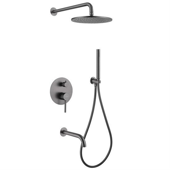 ABBER Душевая система Wasser Kreis AF8117NG скрытого монтажа с изливом, никель AF8117NG