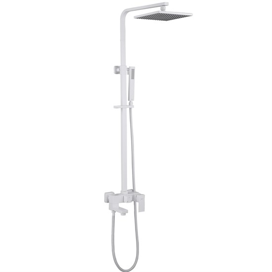 ABBER Душевая стойка Daheim AF8216WL с изливом, белая матовая AF8216WL