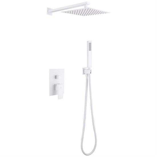 ABBER Душевая система Daheim AF8219W скрытого монтажа без излива, белая матовая AF8219W